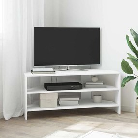 vidaXL ΓωνιακήΒάσηΤηλεόρασης Λευκό 102x40,5x45εκ Επεξεργασμένο ξύλο