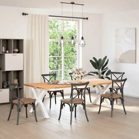 vidaXL Πόδια Τραπεζαρίας σε Σχήμα Χ, 2 τεμ. Λευκά 90x(72-73) εκ. Ατσάλι
