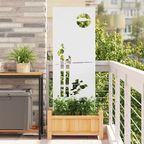 vidaXL Οθόνη Ιδιωτικότητας Κήπου Μαιανδρικό σχέδιο Λευκό 50 x 140 εκ