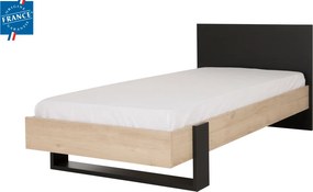 Duplex Κρεβάτι Μονό 100x204εκ. ( για στρώμα 90x200εκ.)  Black/Natural Chestnut