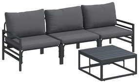 vidaXL Σετ Καναπέ Κήπου 4 pcs Ανθρακί Ατσάλι