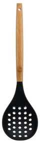 Κουτάλα Τρυπητή 01-14643 33x8,5x5,7cm Black-Natural Estia Bamboo,Σιλικόνη