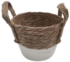 Καλάθι Με Βάση 00.06.61186 17x13,5-15cm Ψάθινο White Mat