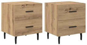 vidaXL Κομοδίνο με συρτάρι 2 pcs artisan δρυς 40 x 35 x 47.5 εκ