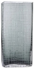 Βάζο Γυάλινο Gravir 15,5x11,5xH33cm Grey Glass