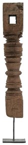 Artekko Totem Κηροπήγιο Τοτέμ Ξύλο/Μέταλλο Καφέ/Μαύρο (10x10x68)cm Artekko 48557