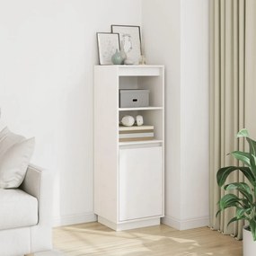 vidaXL Ντουλάπι Ψηλό Λευκό 37 x 34 x 110 εκ. από Μασίφ Ξύλο Πεύκου