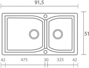 Νεροχύτης Sanitec 307-Granite Black