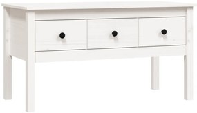 vidaXL Τραπεζάκι Σαλονιού Λευκό 102x49x55 εκ. από Μασίφ Ξύλο Πεύκου