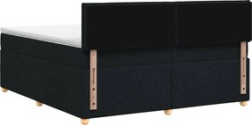 vidaXL Κρεβάτι box spring με στρώμα Μαύρο 180 x 200 cm Ύφασμα