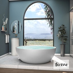 Sirene Cusco Round Solid Surface Μπανιέρα ελεύθερης τοποθέτησης Ø153 600Lt White Matt