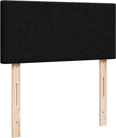 vidaXL Κρεβάτι Boxspring με Στρώμα Μαύρο 90x190 εκ.Υφασμάτινο