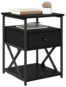 vidaXL Κομοδίνο 2 pcs Μαύρη Οξυά 40 x 42 x 55 εκ Επεξεργασμένο ξύλο