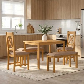 vidaXL Σετ τραπεζαρίας TIEL 5 τμχ. Γκρι 110 x 75 x 75 cm