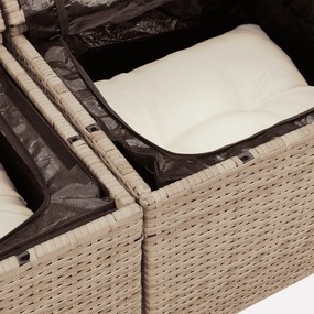 vidaXL Patio Sofa Set 5-θέσια Beige and Cream