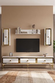 Stewehome Σετ μοντέρνας σύνθεσης τηλεόρασης με ράφι 180x30x41 cm