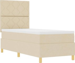 vidaXL LED Κρεβάτι με βάθρο με στρώμα Κρεμ 80 x 200 cm ύφασμα