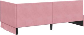 vidaXL Κρεβάτι Γωνίας Ροζ 100 x 200 cm Βελούδο