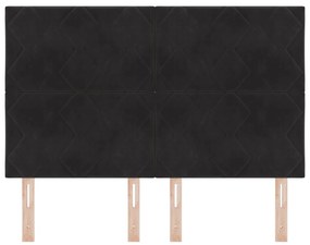 vidaXL Κεφαλάρι LED Σχεδίαση Διαμαντιών Μαύρο 160 εκ. Βελούδο