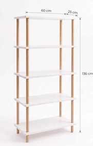 Βιβλιοθήκη Λευκό MEMITOL 60x25x136