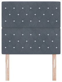 vidaXL Βελούδινο Κεφαλάρι Argyle Σκούρο γκρι 100 cm Βελούδο