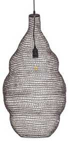 GloboStar® KENTUCKY 01896 Vintage Κρεμαστό Φωτιστικό Οροφής Μονόφωτο 1 x E27 AC220-240V IP20 - Φ40 x Υ70cm - Σκούρο Καφέ Μεταλλικό Πλέγμα - 5 Χρόνια Εγγύηση