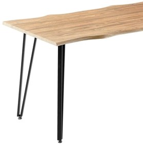Τραπέζι Izzac επιφάνεια MDF sonoma-πόδι μαύρο μέταλλο 140x80x76εκ 140x80x76 εκ.