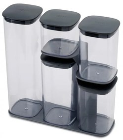 Σετ αποθήκευσης Joseph Joseph Podium 81071, 5 τεμάχια, BPA Free, γυαλί, βάση, γκρι