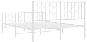 Πλαίσιο Κρεβατιού με Κεφαλάρι/Ποδαρικό Λευκό 140x190εκ. Μέταλλο