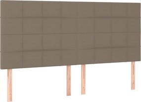 vidaXL Κρεβάτι Boxspring με Στρώμα Taupe 200x200 εκ. Υφασμάτινο