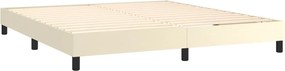 vidaXL Κρεβάτι Boxspring με Στρώμα Κρεμ 180x200 εκ. Συνθετικό Δέρμα