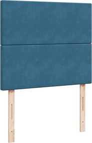 vidaXL Κρεβάτι Boxspring με Στρώμα Μπλε 120x200 εκ. Βελούδινο