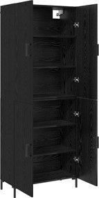 vidaXL Highboard Μαύρη δρυς 69,5 x 34 x 180 εκ. Επεξεργασμένο Ξύλο