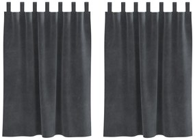 vidaXL Curtains Blackout  με Κρεμαστές Λαβές 2 τμχ Ανοιχτό γκρι Βαμβάκι