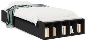 vidaXL Πλαίσιο Κρεβατιού Μαύρο 90 x 190 εκ. από Επεξεργασμένο Ξύλο