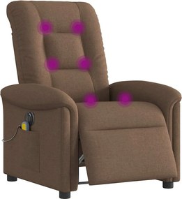 vidaXL Πολυθρόνα Μασάζ Ηλεκτρική Ανακλινόμενη Καφέ Υφασμάτινη