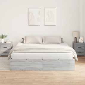 vidaXL κρεβάτι αποθήκευσης  Γκρι Sonoma 200x200 εκ