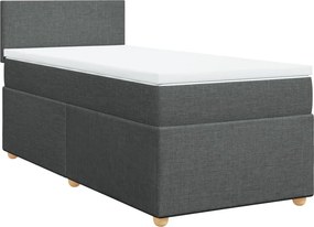 vidaXL Κρεβάτι Boxspring με Στρώμα Σκούρο Γκρι 80x200 εκ. Υφασμάτινο
