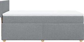 vidaXL Κρεβάτι Boxspring με Στρώμα Ανοιχτό Γκρι 100x200 εκ. Υφασμάτινο