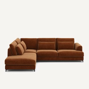 Καναπές γωνιακός αριστερός από βελούδινο chenille, Marsile