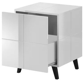 bedside cabinet REJA (set of 2) white gloss/white gloss DIOMMI CAMA-REJA-SZAFKA-NOCNA-BI/BI