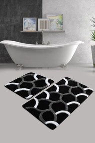 Acrylic Bathmat Set (2 Pieces) Elegant - Black Multicolor