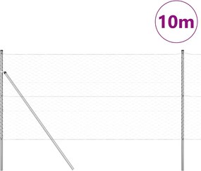 vidaXL Στύλος Περιφράξεων Ασημί 10 x 1,4 μ (50 χιλ διχτύ) Ατσάλι