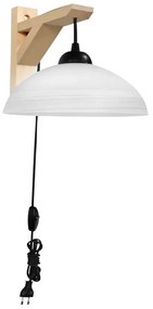Φωτιστικό Τοίχου Gl-1020AP FIS 02-0240 Black-White Heronia Wood, Glass