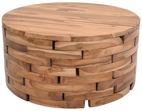 Τραπέζι σαλονιού Wozy Inart φυσικό ξύλο teak Φ90x45εκ (1 τεμάχια)