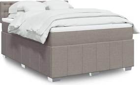 vidaXL Κρεβάτι Boxspring με Στρώμα Taupe 140x190 εκ. Υφασμάτινο