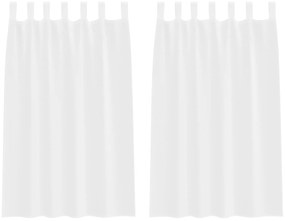 vidaXL Κουρτίνες με κουρτίνες 2 pcs Λευκό 140 x 175 εκ. Πολυεστέρας