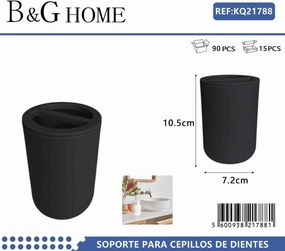 Θήκες οδοντόβουρτσας πλαστικές σε σετ 5Χ - Black - 21788