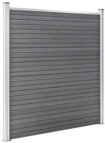 vidaXL Πάνελ Περίφραξης 2 Τετράγωνα + 1 Κεκλιμένο Γκρι 446x186 εκ. WPC