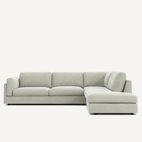 Γωνιακός καναπές με ανάκλινδρο από βελούδο stonewashed, Cesar